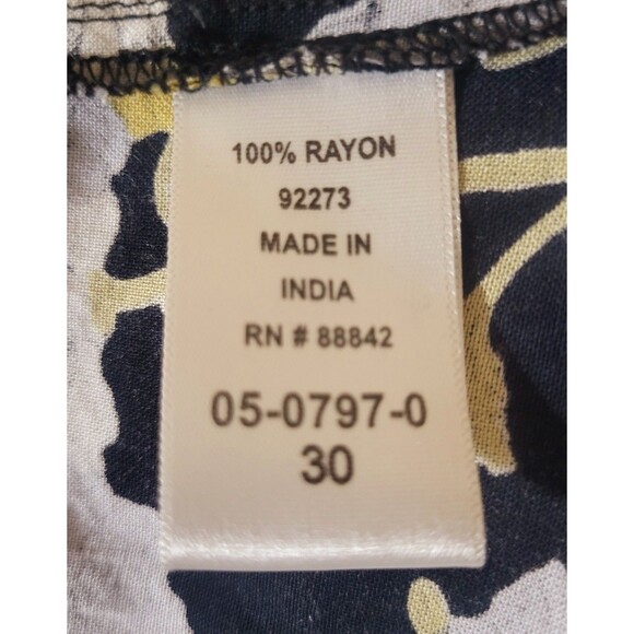 Ellos Womens Plus 30 Black Floral Button Front Midi - Knee Dress Bohemian Travel - Picture 4 of 8